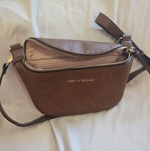Poppy & Peonies Elegant Brown Crossbody Bag